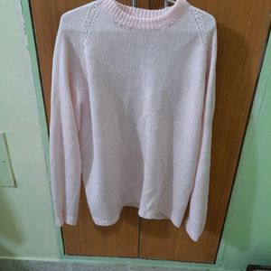 Woolen sweatshirt- Baby pink