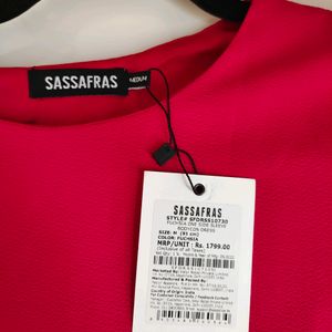 Sassafras Fuschia One Shoulder Midi Dress