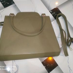 partywear stylish olive green hand bag with belt