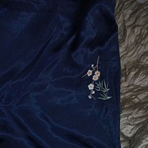 Japanese Satin Embroided Kimono Robe