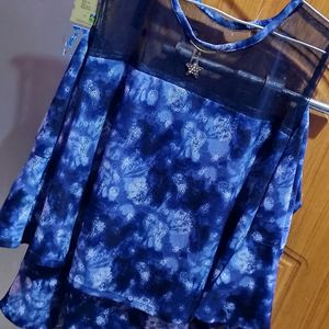 Blue Women Crop Top