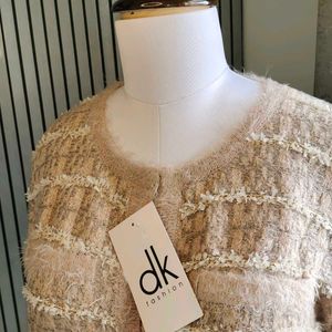 Korean Front Open Fur Cardigan