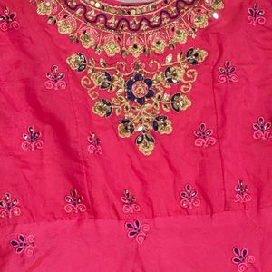 Very pretty Pink gown with silk dupatta