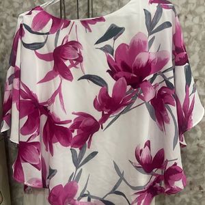 Pink Flower Printed Top