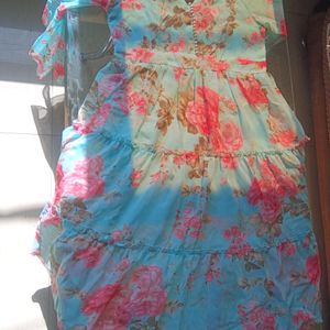 Blue Floral Dress(Available for Very Few Time)