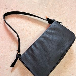 Black Matt Finish Shoulder Bag