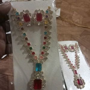 Fancy AD mala Set With Earring