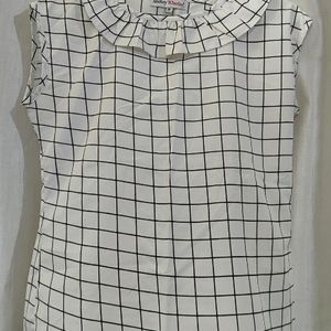 Black Checkered White Top