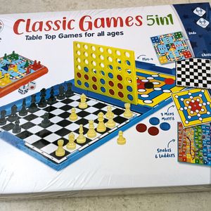 Classic Games 5 In 1 Chess,Ludo, Snake And Ladder