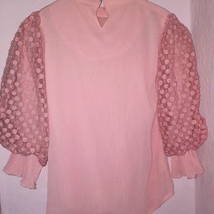 Peach Color Top With 3/4 Sleeves