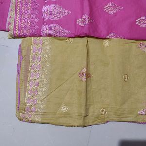 Lovely Pink Unstitched Salwar Suit With Dupatta!