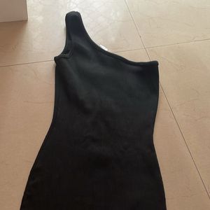 One Shoulder Black Dress