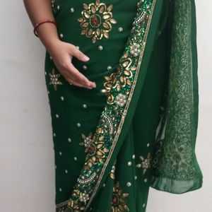 Party Wear Saree with Blouse For Woman