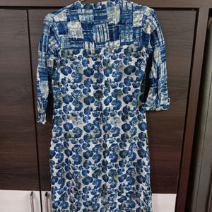 Elegant Blue Gray Double Sides Kurti