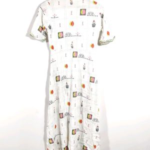 White Printed Casual Kurta (Women)