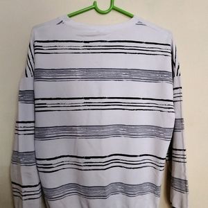 White Striped Sweatshirt