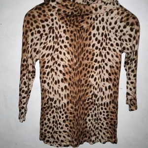 HIGH NECK TIGER PRINT TOP