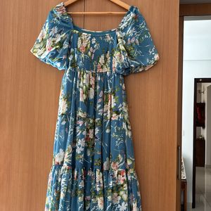 Floral below knee length dress