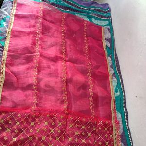 Beautiful Pink Organza Fabric Dupatta 💖💖💖