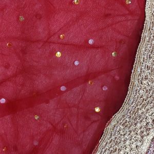 Beautiful Dark Red Colour Net Dupatta