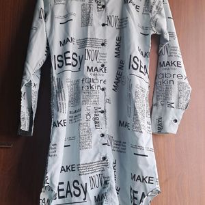 News Paper Korean Shift Dress