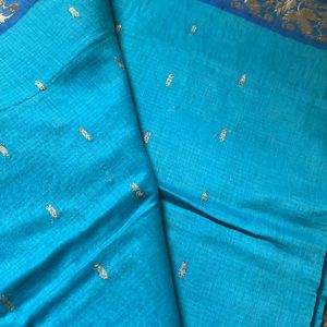 Blue Cotton Saree