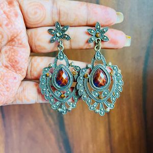 Brown Stone Earrings