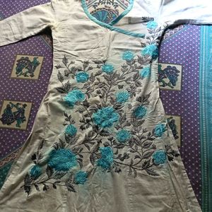 White Embroidery Kurti