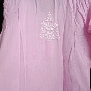 Baby Pink Chikanakari Kurta