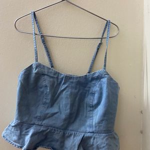 Max Denim Crop Top & Bralette Size S