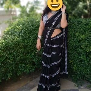 Black Cotton Saree