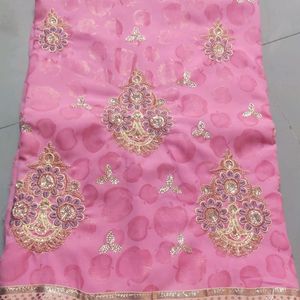 Royal Pink Chamki Saree