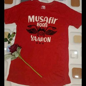 Red Casual Printed Tshirt