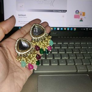 Multi Color Pearl  Earings