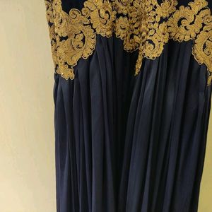 Golden Embroidery Ethnic Gown