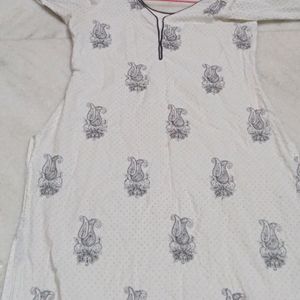 White Embroidery Kurta