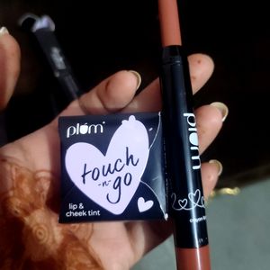 Combo Of PlumCrayonLipstick& Touch&Go LipcheekTint