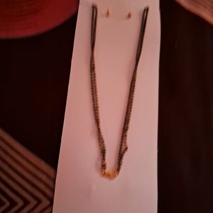 American Diamond Mangalsutra With Earring