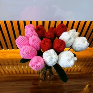 Set Of 6 Crochet Pink Tulips 🌷🩷With Freebie 💖