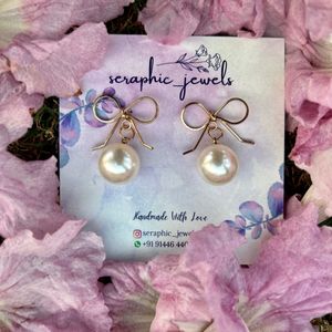 Pearl Bow Earrings