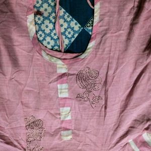 New Comfortable Pink Anarkali Kurta