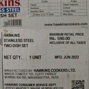 Hawkins Two Dish Stainless Steel Set