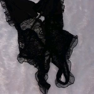 Black Lacy Intimate Wear Bodysuit