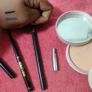 Combo of 2 kajal/eyeliner & 1 compact powder