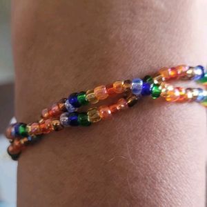 Handmade Seed Beads Rainbow Bracelet