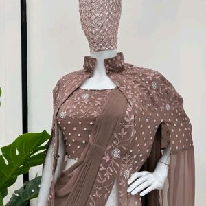 Lehanga Style Wedding Wear Saree. Fix Rate