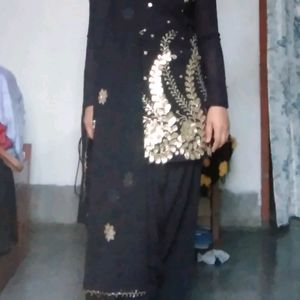 Beautiful Black And Golden Kurtha Set