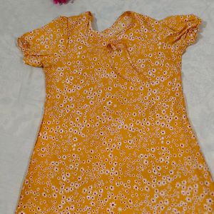 Beautiful Orange Aline Mini Dress For Women