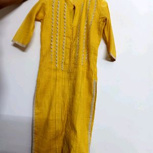 Women's Yellow Kurti Size -34