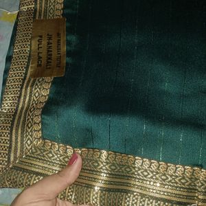 Dark Green Saree